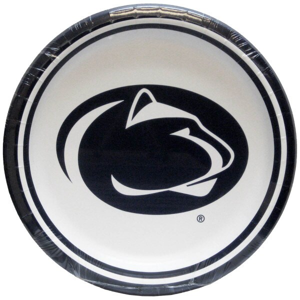 paper plates with Penn State Athletic Logo